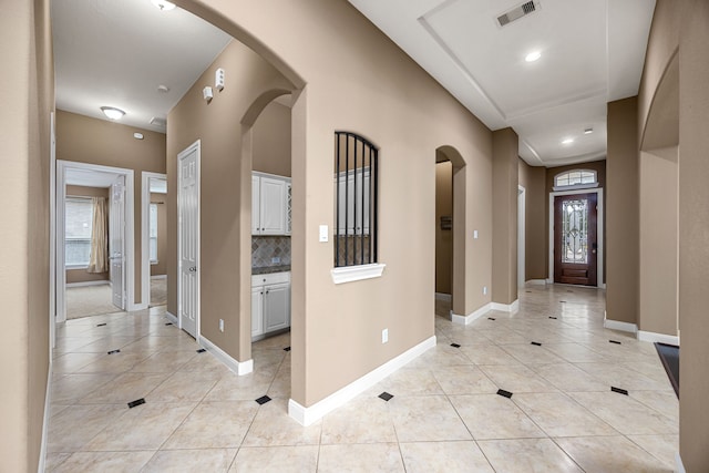 view of tiled entrance foyer