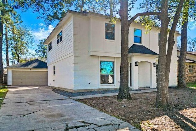 view of front property with a garage