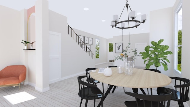 dining room with an inviting chandelier