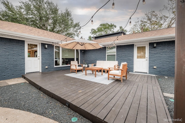 deck featuring an outdoor hangout area