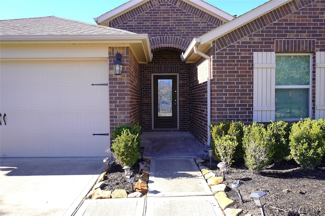 property entrance featuring a garage