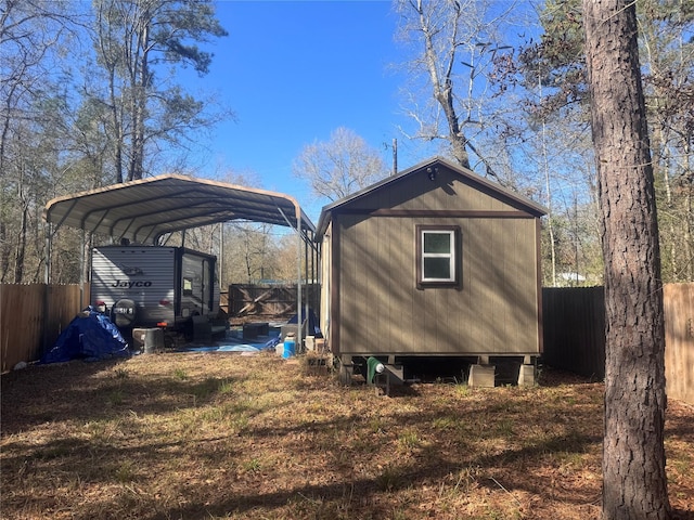 view of outdoor structure featuring a carport