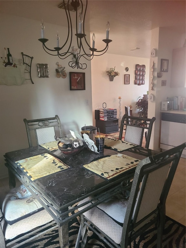 dining room with an inviting chandelier