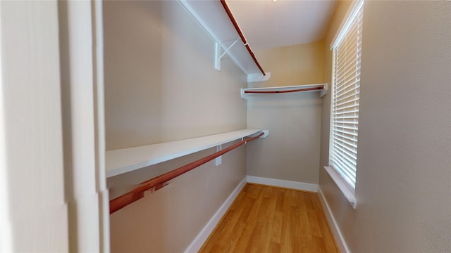 spacious closet featuring wood-type flooring