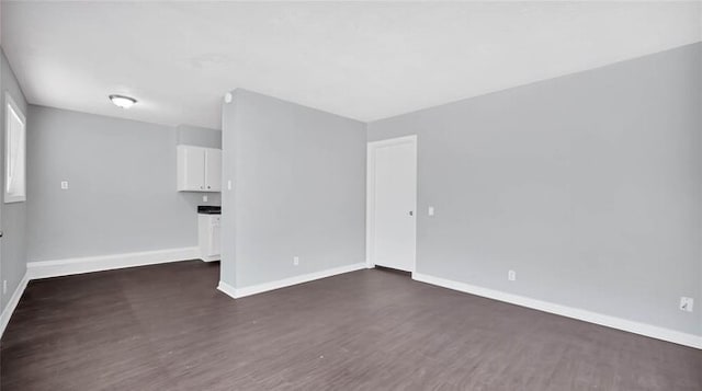 empty room with dark wood-type flooring