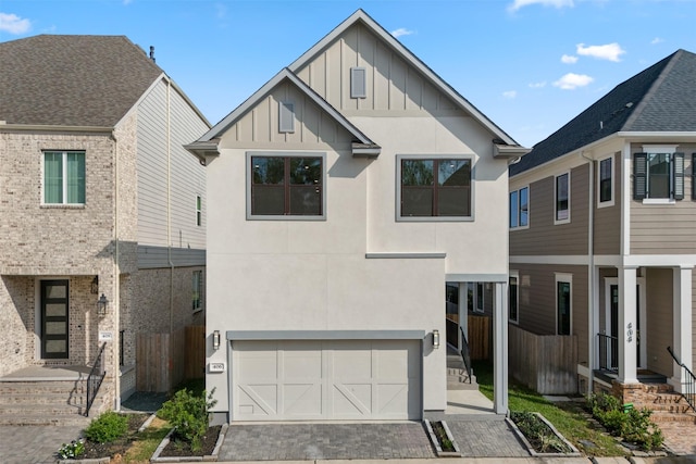 view of front of house with a garage