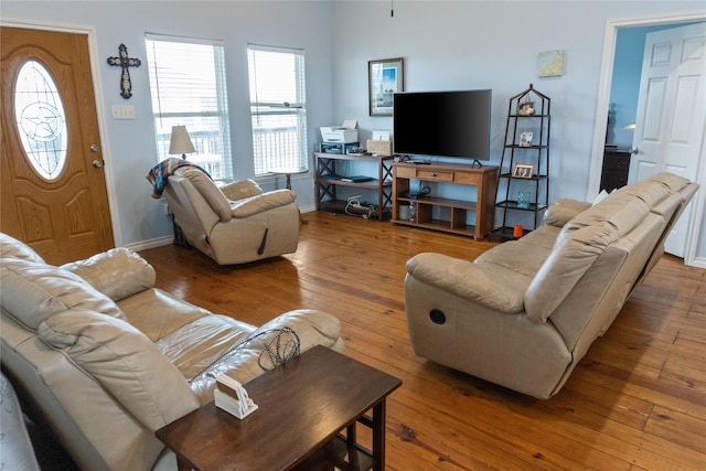 living room featuring light hardwood / wood-style flooring