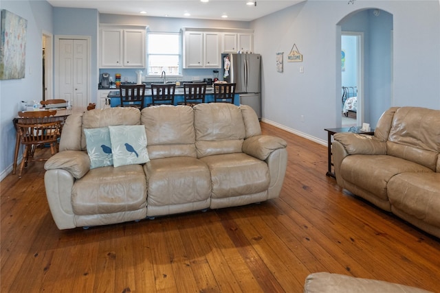 living room featuring wood-type flooring