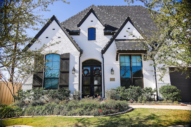 view of front facade with french doors