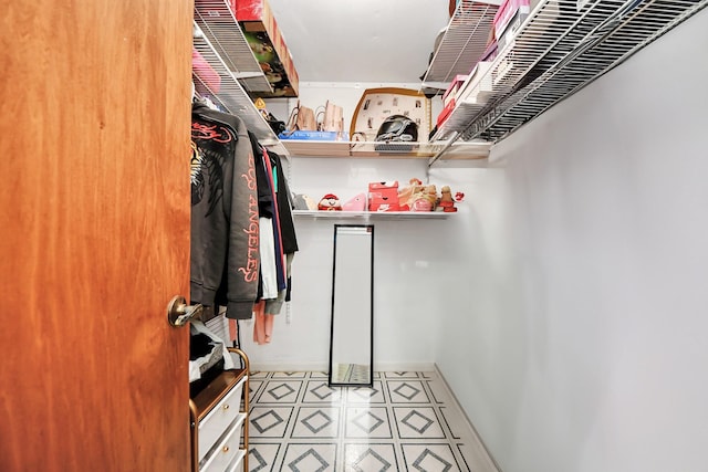 view of walk in closet