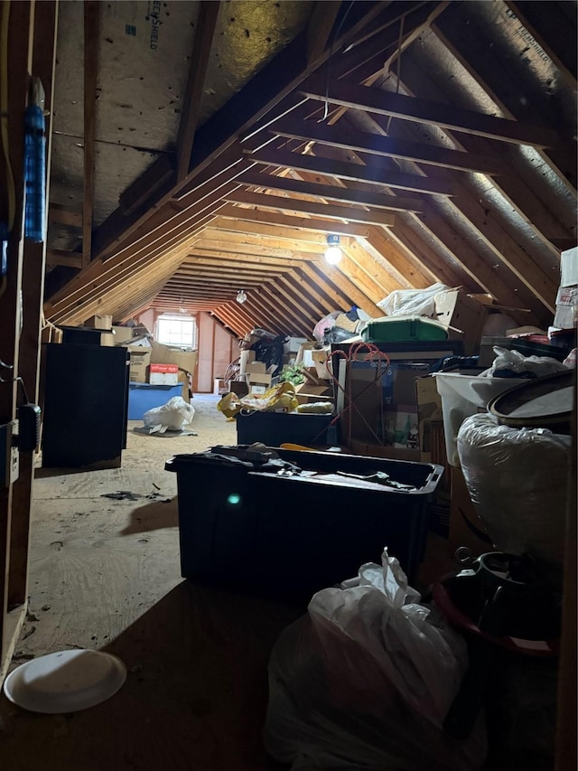 view of unfinished attic