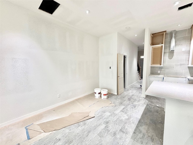 empty room featuring light hardwood / wood-style floors