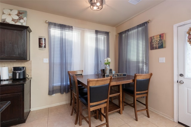 view of tiled dining space