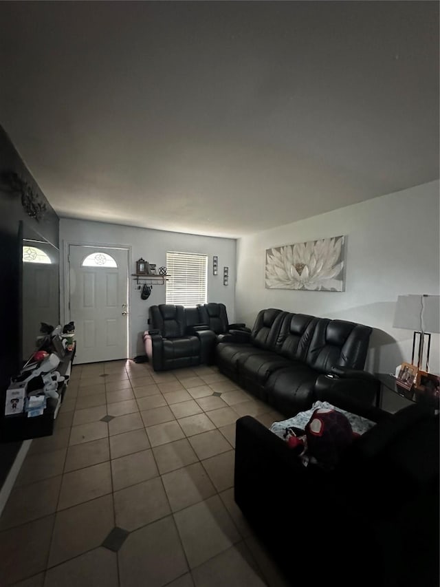 view of tiled living room