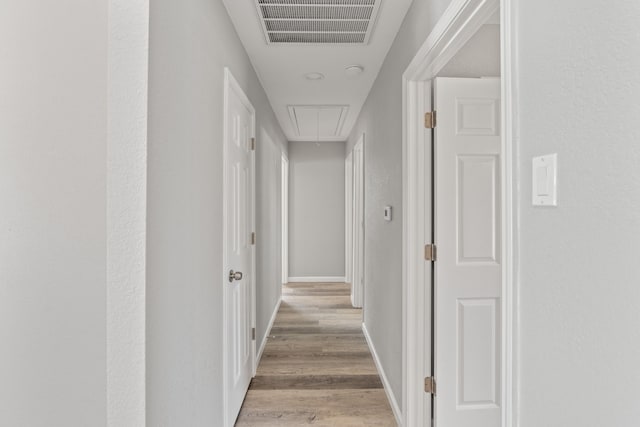 hall with light wood-type flooring