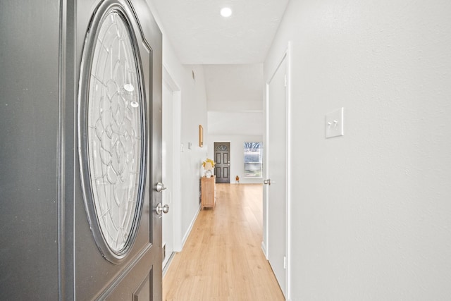 entrance foyer featuring light hardwood / wood-style floors