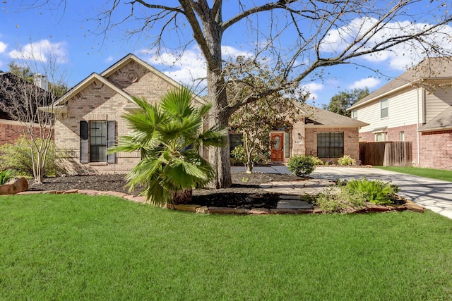 view of front of property with a front yard