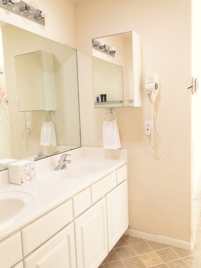 bathroom featuring tile patterned floors and vanity