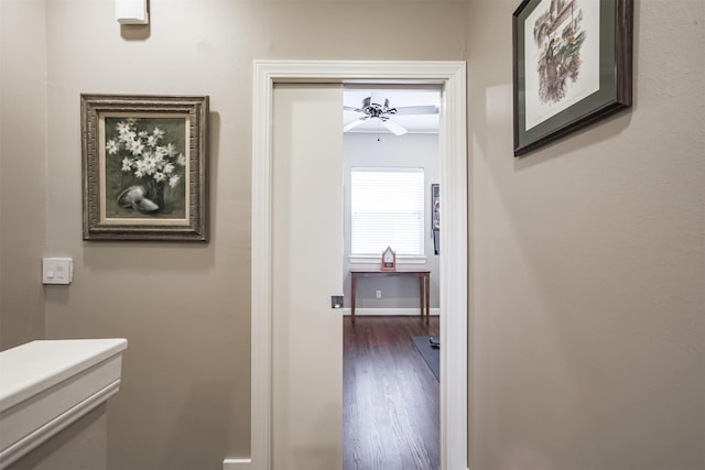 corridor featuring hardwood / wood-style floors