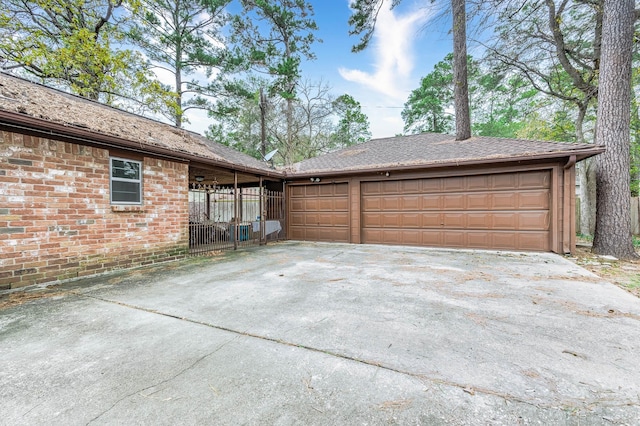 view of garage