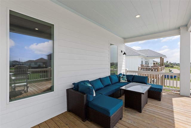 deck featuring an outdoor hangout area