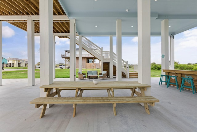 view of patio featuring an outdoor living space