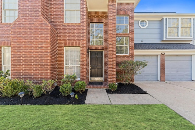 entrance to property with a garage