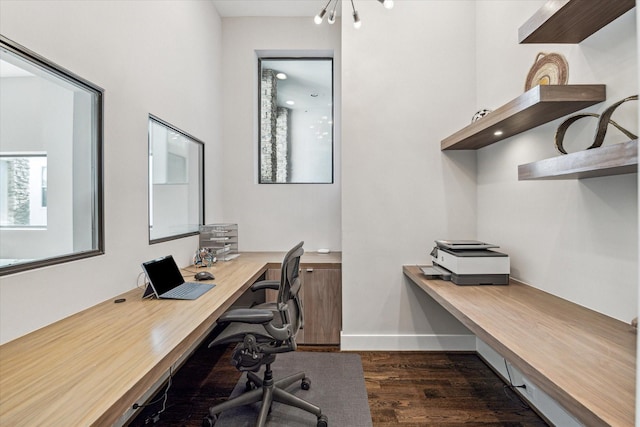 office featuring dark hardwood / wood-style floors