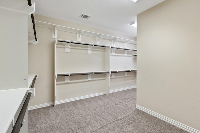 spacious closet with carpet