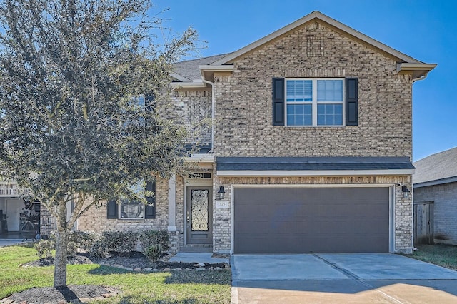 view of front of house with a garage