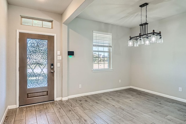 entryway with light wood-type flooring