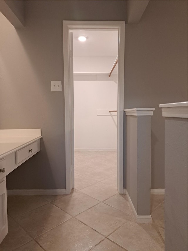 bathroom with vanity and tile patterned floors