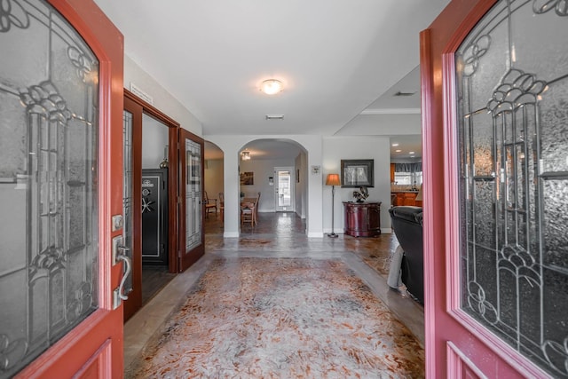 entryway featuring french doors