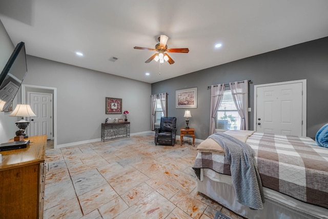 bedroom with ceiling fan