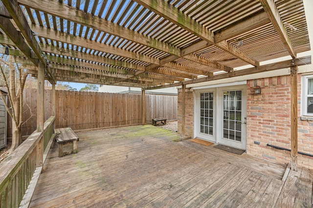 deck with a pergola