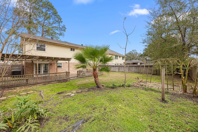 view of yard featuring central AC