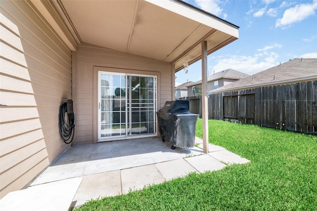 exterior space featuring a grill