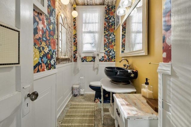 bathroom featuring toilet and sink