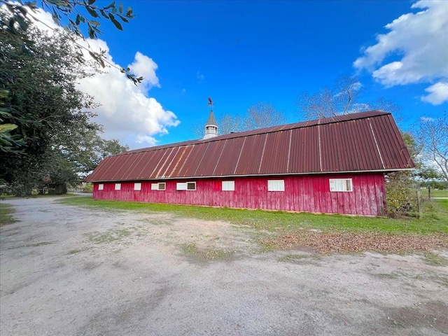 exterior space with an outbuilding