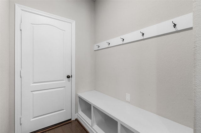 mudroom featuring dark hardwood / wood-style floors