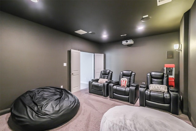 view of carpeted home theater