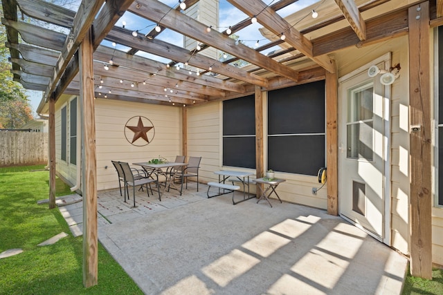 view of patio / terrace with a pergola