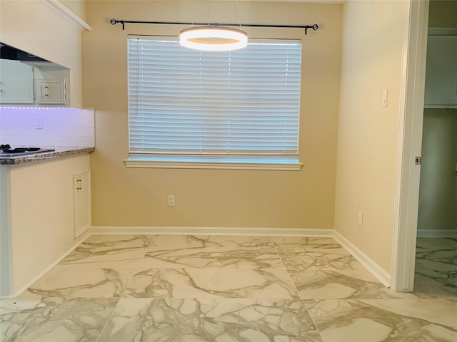 view of unfurnished dining area