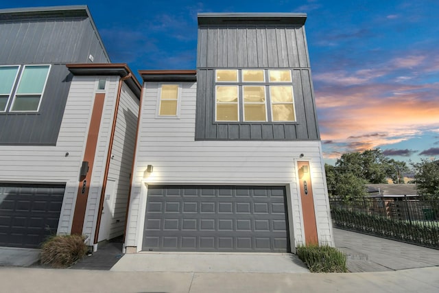 view of front of house with a garage