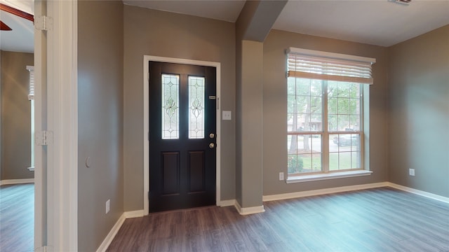 entryway featuring dark hardwood / wood-style flooring