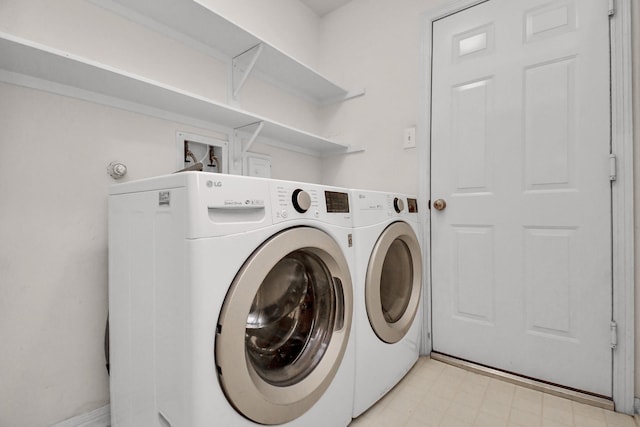 laundry room featuring washer and dryer