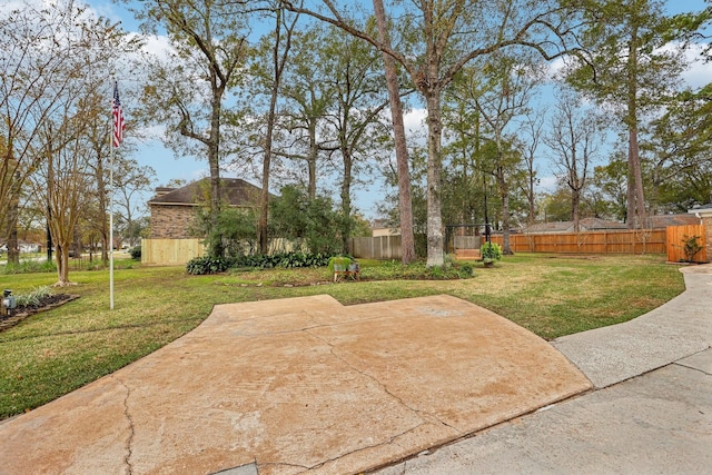 view of yard with a patio area