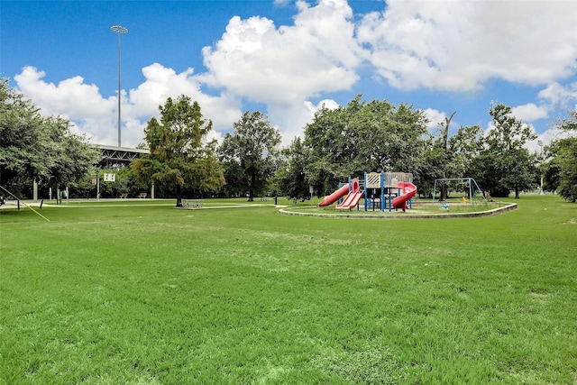 view of yard featuring a playground