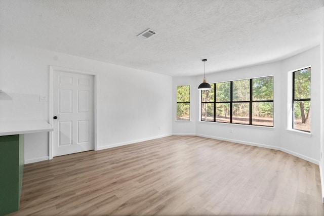 empty room featuring hardwood / wood-style floors and a textured ceiling