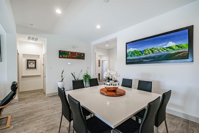 dining area featuring light hardwood / wood-style flooring